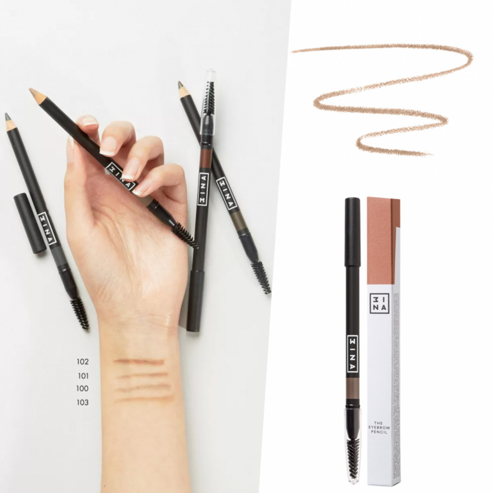 3ina Creamy Brow Pencil & Brush Brown 103
